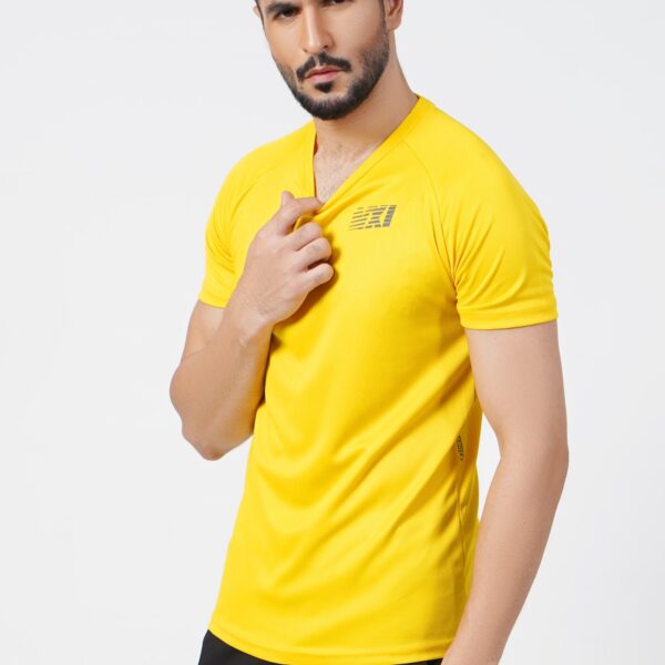 Micro Mesh Men's Yellow T-Shirt - F