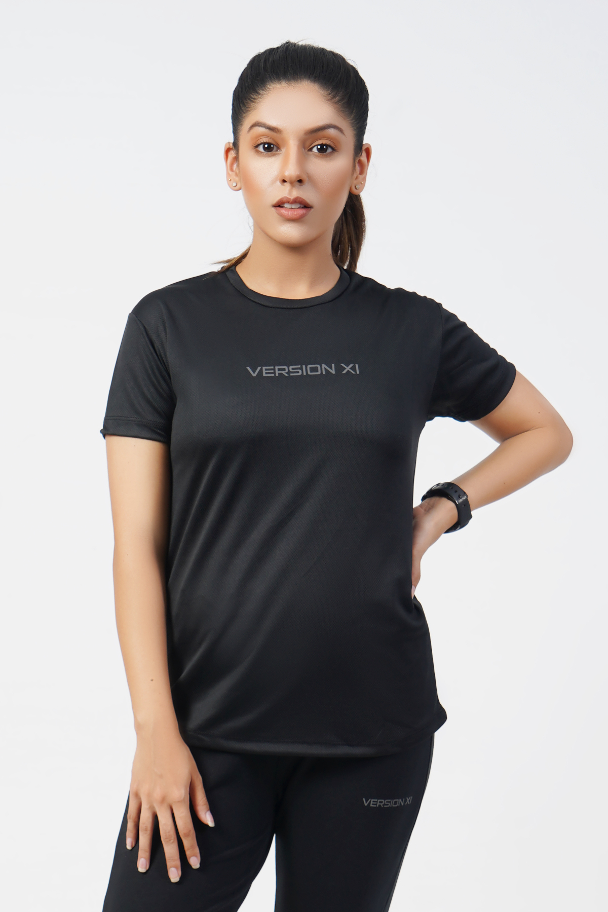 Vital Micro Mesh Black T-Shirt Women